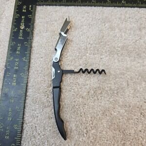 Houdini Waiters Corkscrew Black Silver Double Hinged Wine Opener Bottle‎ Opener